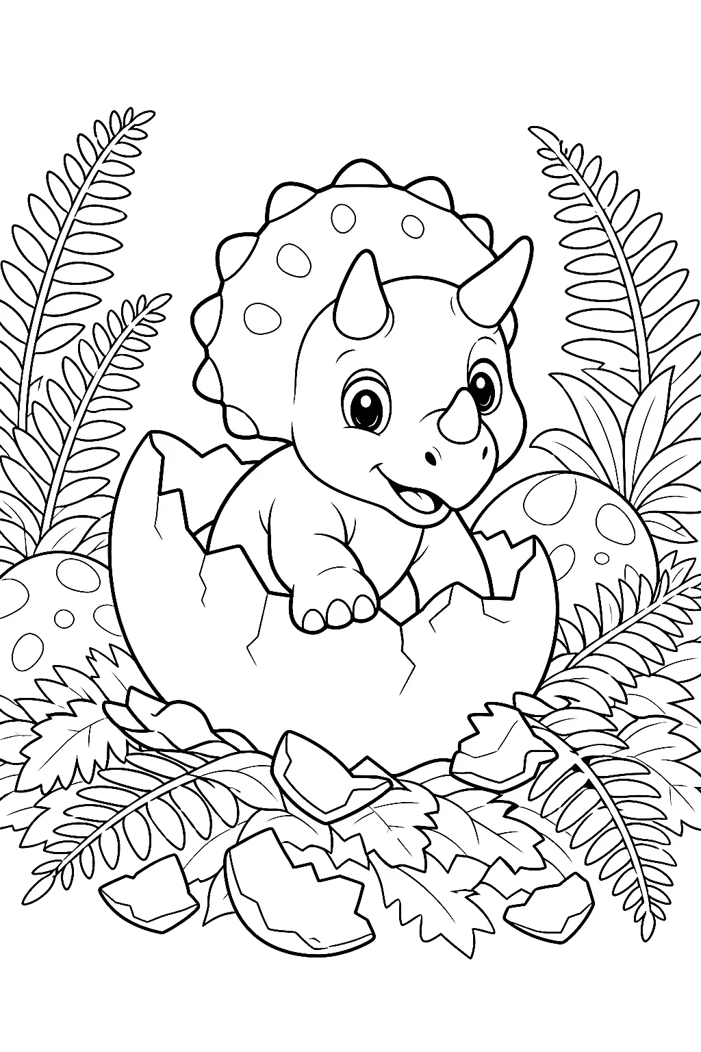Kleines Triceratops-Baby bricht aus Eierschale