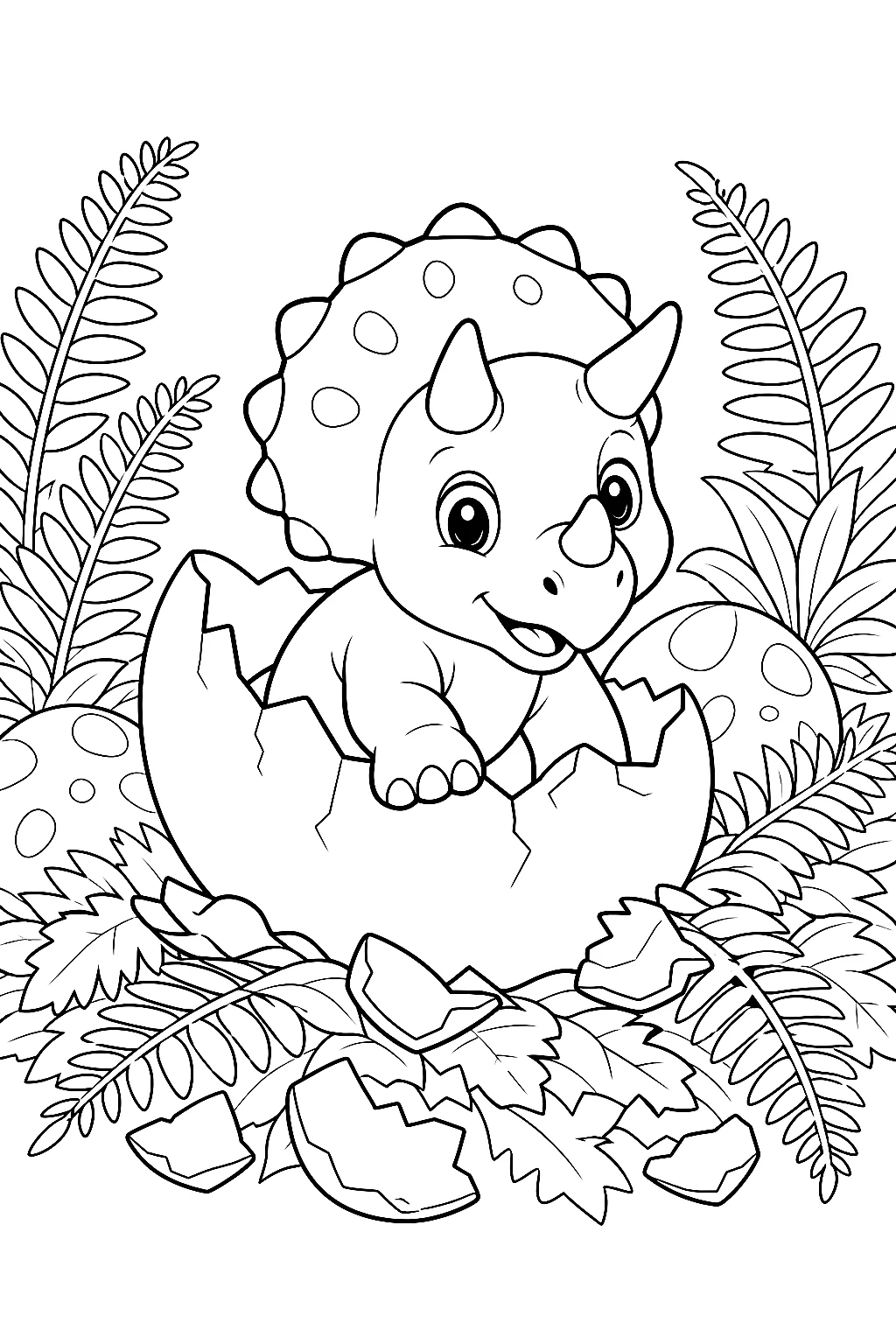 Kleines Triceratops-Baby bricht aus Eierschale
