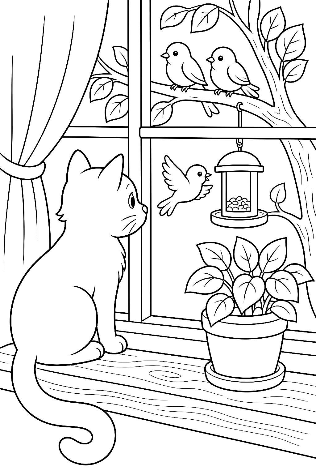 Katze sitzt auf der Fensterbank